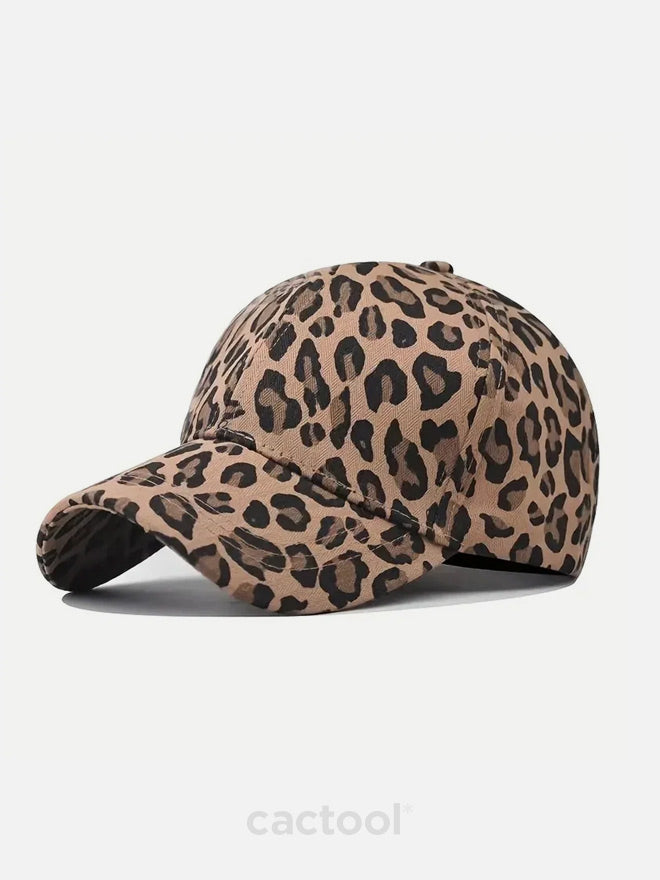 Leopard print baseball cap